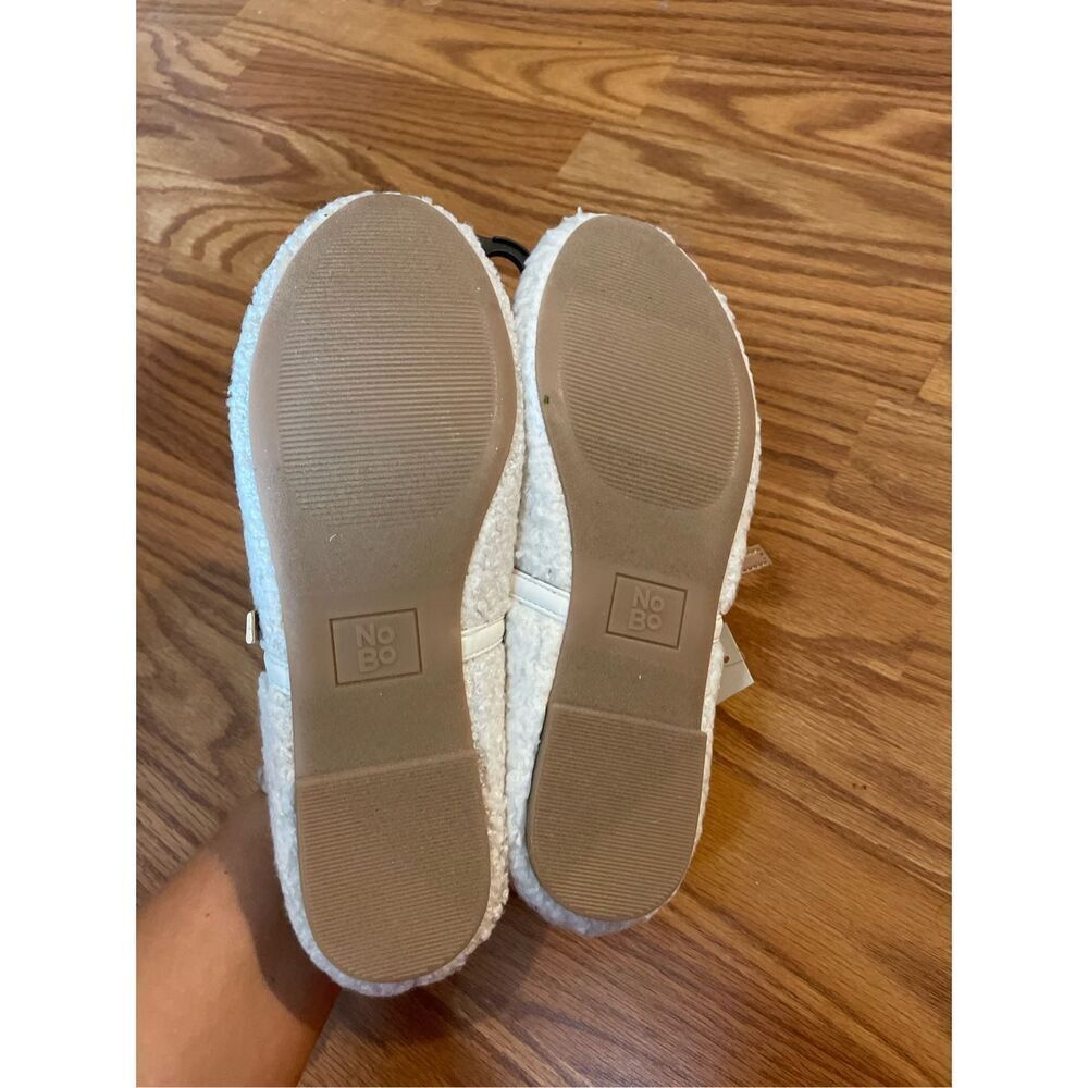 No Boundaries Cream Fuzzy Ballet Flat Buckle Women’s 8.5 New - Picture 4 of 5